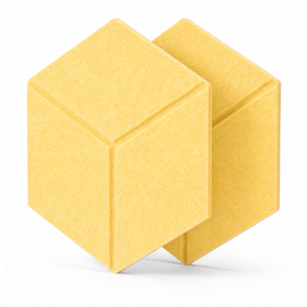 Dekorativní filcový nástěnný panel CROSS DESIGN žlutá 40x46 cm hexagon - sada 2 ks