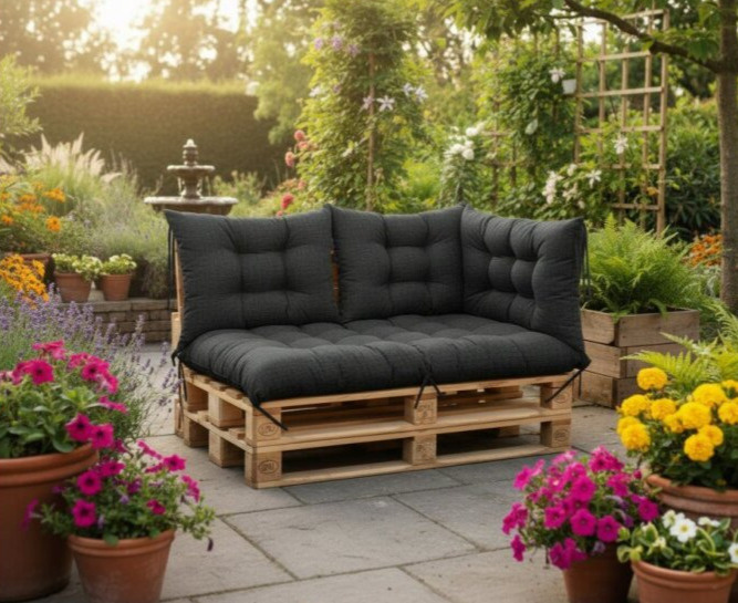 Paletová boční opěrka STEFANO 80x40 cm color 01 černá MyBestHome