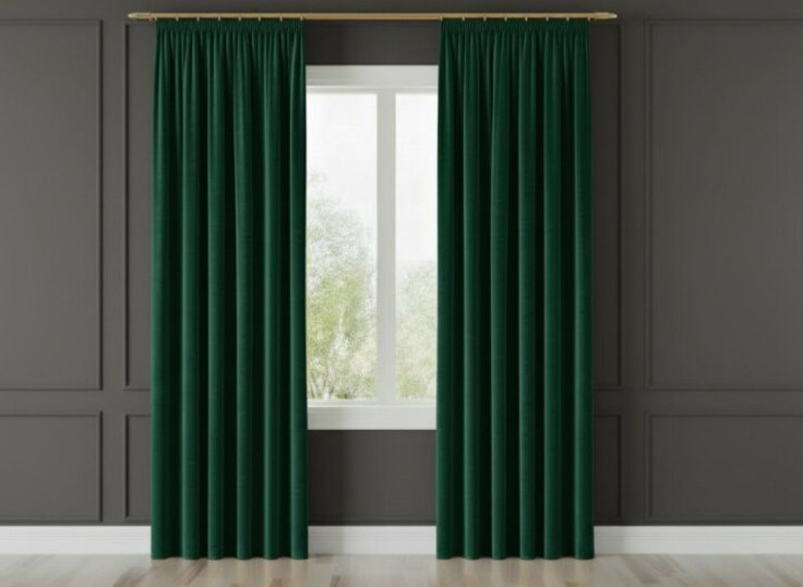 Dekorační závěs s řasící páskou VALMONT 140 cm x 250 nebo 260 cm color 012 smaragdová (cena za 1 kus) MyBestHome