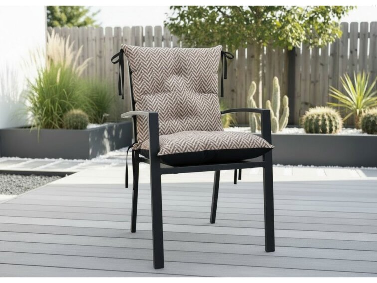 Zahradní prošívaný podsedák na židli s opěrkou OSCAR vzor 140 50x50x50 cm Mybesthome