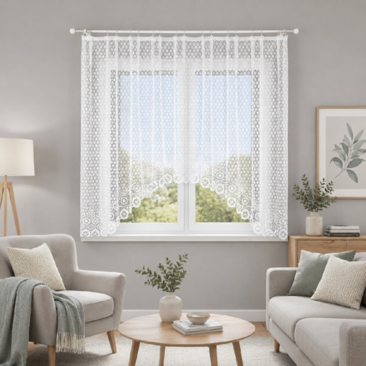 Dekorační oblouková krátká záclona na žabky FAUSTYNA 300x160 cm MyBestHome