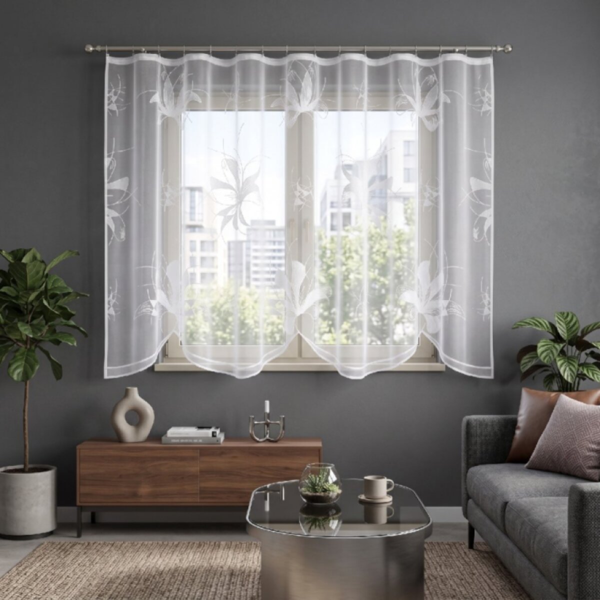 Dekorační žakárová záclona s řasící páskou PAULINA 150 bílá 300x150 cm MyBestHome