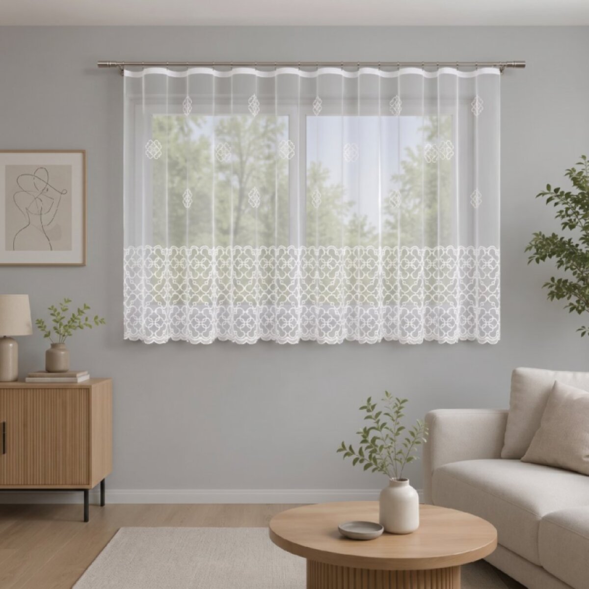 Dekorační žakárová záclona s řasící páskou ERIA 160 bílá 300x160 cm MyBestHome
