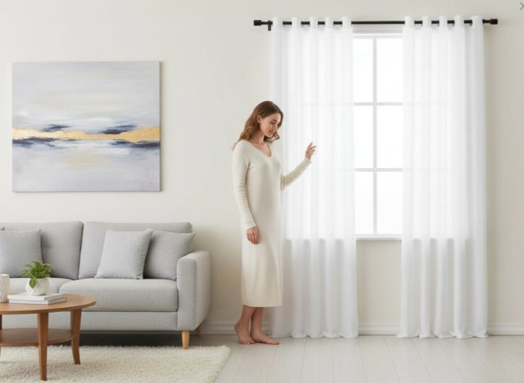 Dekorační dlouhá voálová záclona s kroužky EDEN bílá 145x250 cm MyBestHome 1+1 zdarma