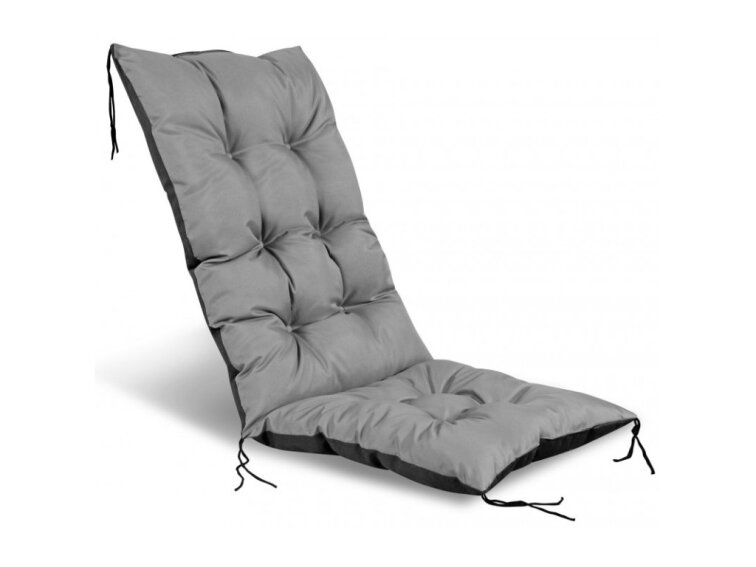 Zahradní prošívaný podsedák na židli s opěrkou 50x50x80 cm CALLUM color 23 šedá Mybesthome