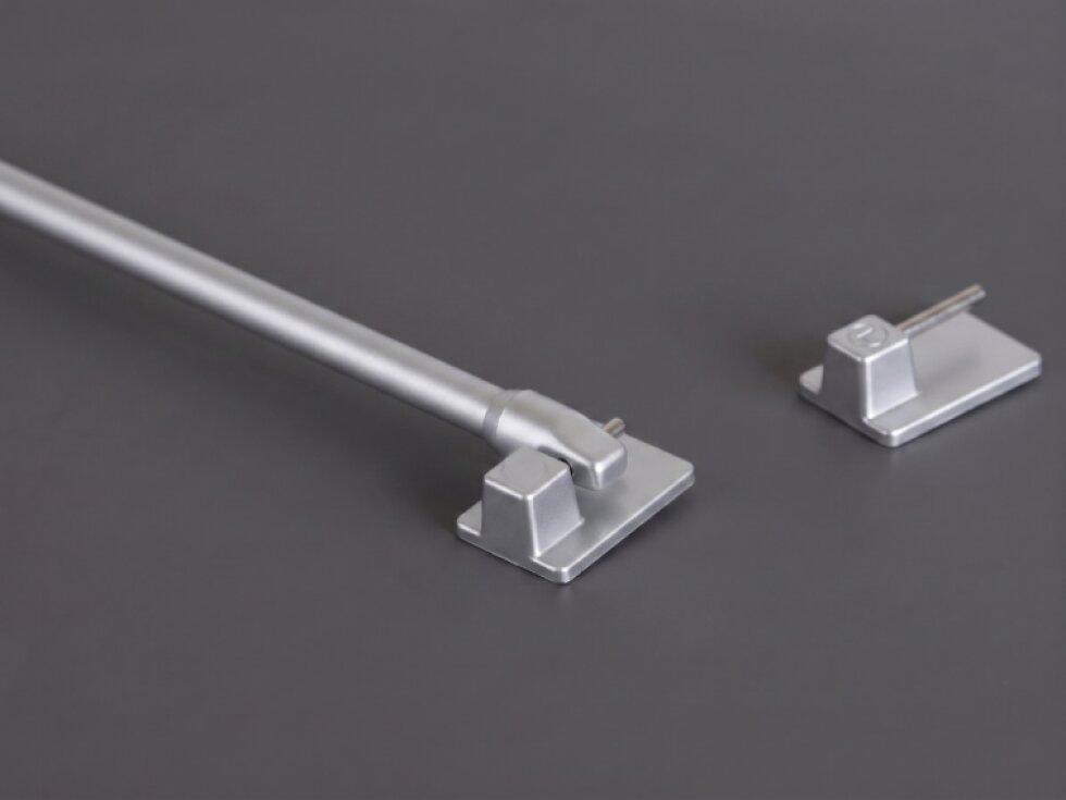 Vitrážová teleskopická samolepící tyč - vitrážka 40-60 cm, 60-80 cm VARIO MINI 2 kusy stříbrná Mybesthome
