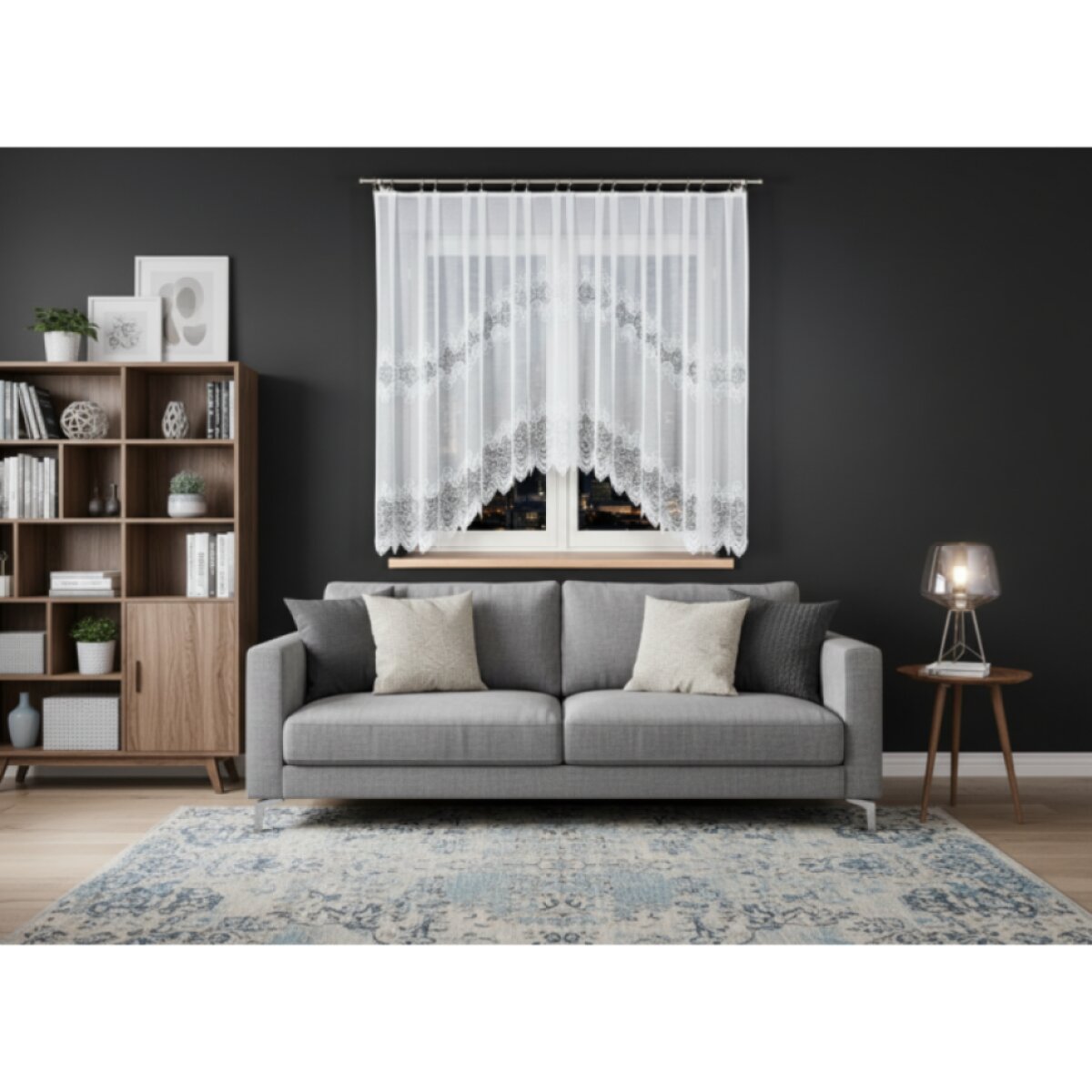 Dekorační oblouková krátká záclona na žabky VIOLETTA 160 bílá 300x160 cm MyBestHome