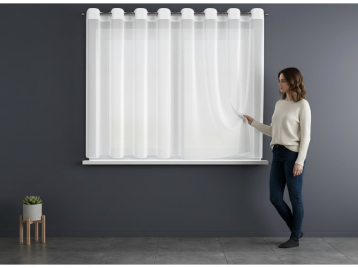 Dekorační krátká šifonová záclona s kroužky ARIANNA 295x160 cm bílá MyBestHome