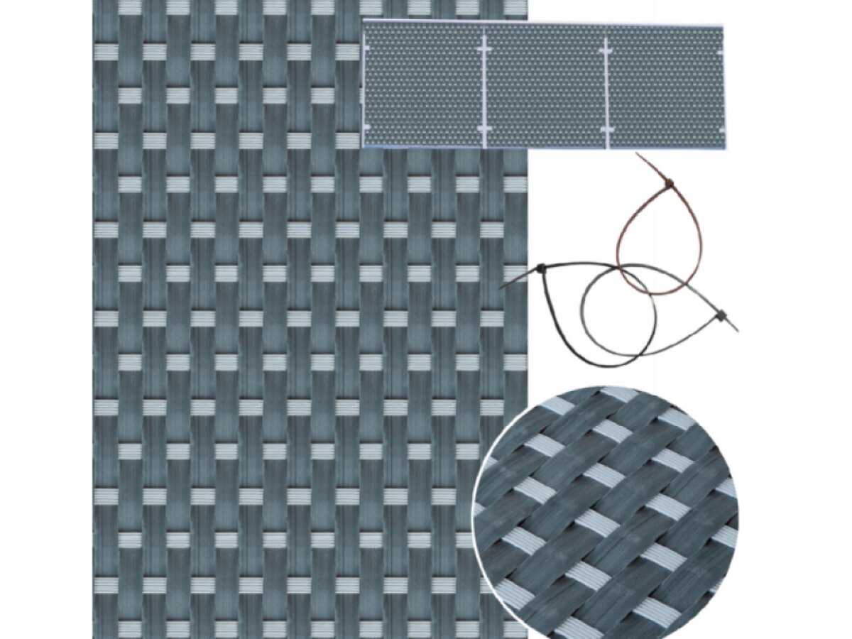 Balkonová ratanová zástěna s očky MALMO výška 90 cm, 100 cm, 110 cm - cena za 1 běžný metr tmavě šedá/světle šedá MyBestHome