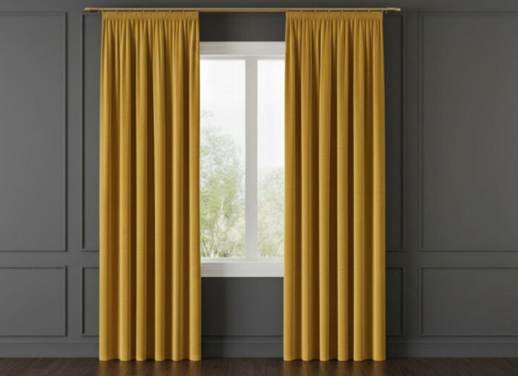 Dekorační závěs s řasící páskou VALMONT 140 cm x 250 nebo 260 cm color 019 šafránová (cena za 1 kus) MyBestHome