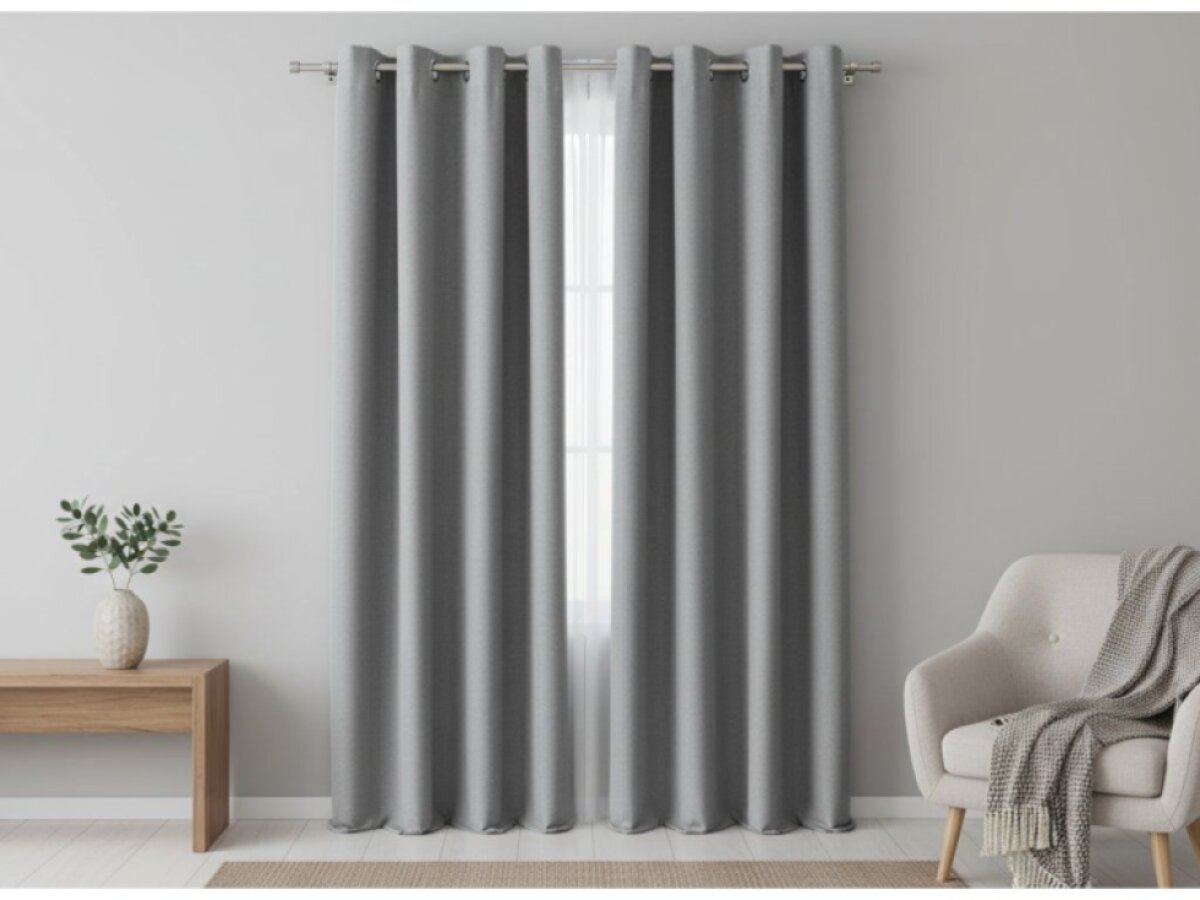 Dekorační zatemňující závěs SUPER BLACKOUT s kroužky světle šedá color 023 (cena za 1 kus) 140x250 cm 100% stínění Mybesthome