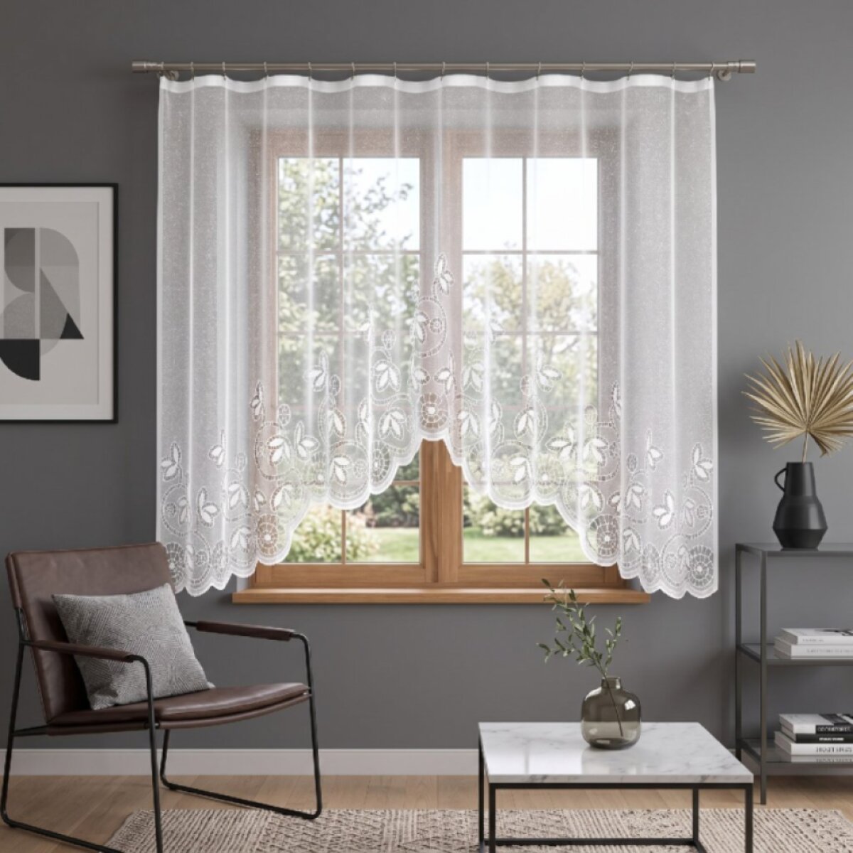 Dekorační žakárová záclona s řasící páskou ANA 160 bílá 300x160 cm MyBestHome