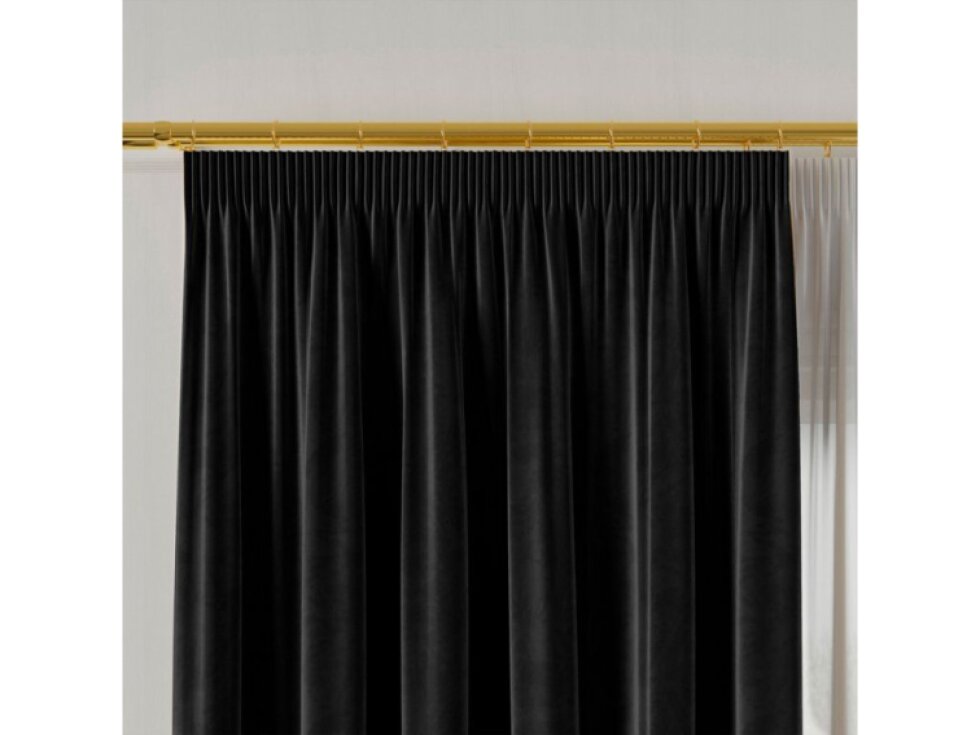 Dekorační závěs s řasící páskou VALMONT 140 cm x 250 nebo 260 cm color 111 černá (cena za 1 kus) MyBestHome