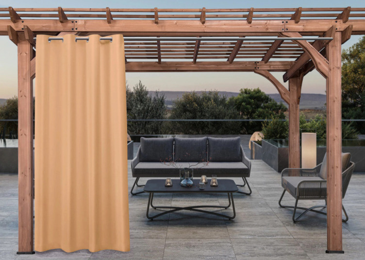 Venkovní zahradní závěs s kroužky MONTANA color 37 latté, různé rozměry MyBestHome