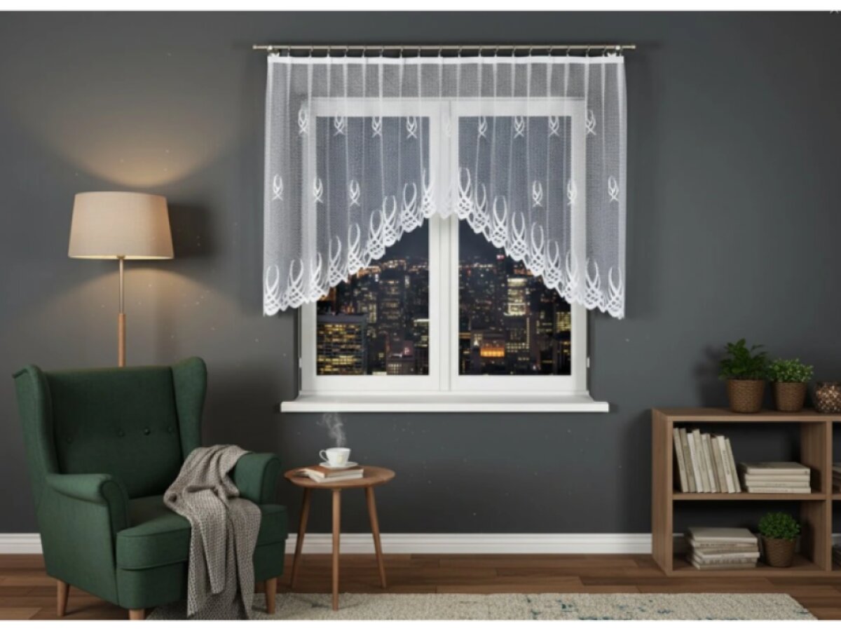 Dekorační oblouková krátká záclona na žabky GOSIA 120 bílá 300x120 cm MyBestHome