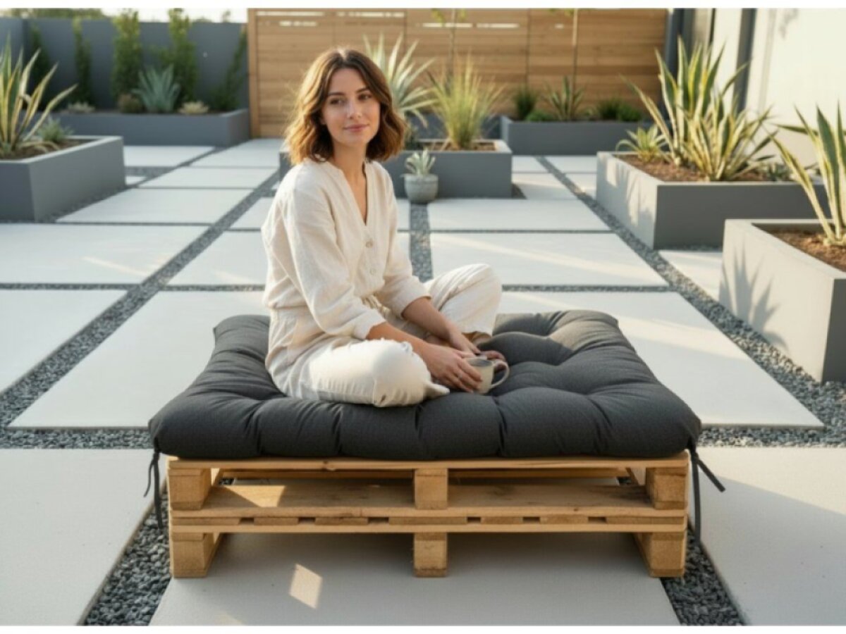 Paletový prošívaný sedák ALEX 120x80 cm color 02A antracit Mybesthome