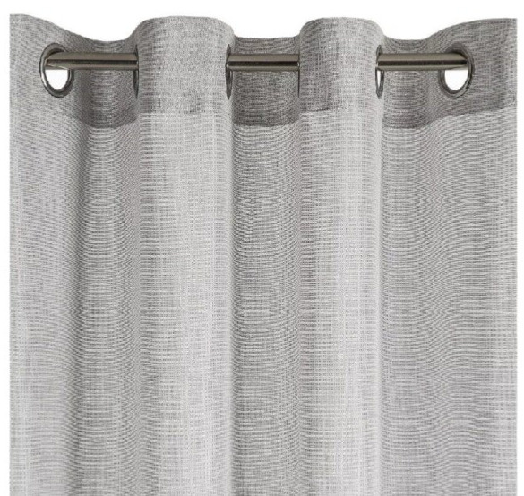 Dekorační dlouhá záclona s kroužky s leskem NORA stříbrná 140x250 cm (cena za 1 kus) MyBestHome