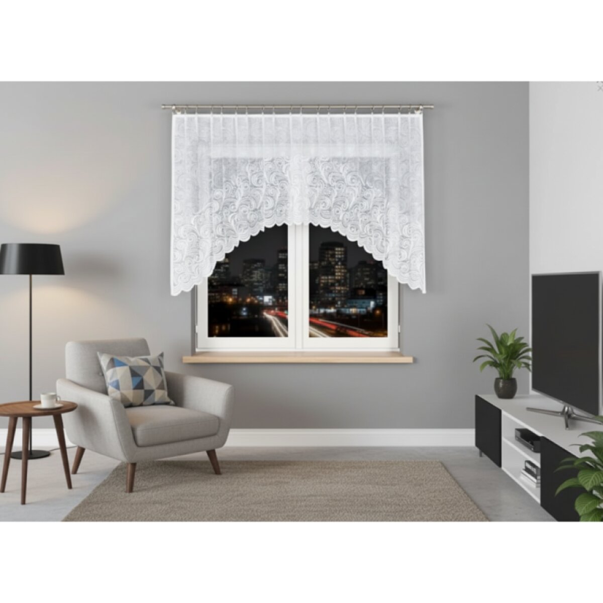 Dekorační oblouková krátká záclona na žabky KINGA 250x120 cm MyBestHome