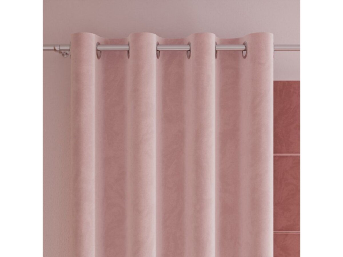 Dekorační velvet závěs s kroužky VALENTINO 014 světle růžová 140x250 cm (cena za 1 kus) MyBestHome