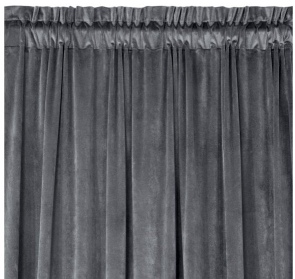 Dekorační VELVET závěs s řasící páskou ESTER 140x270 cm grafitová (cena za 1 kus) MyBestHome