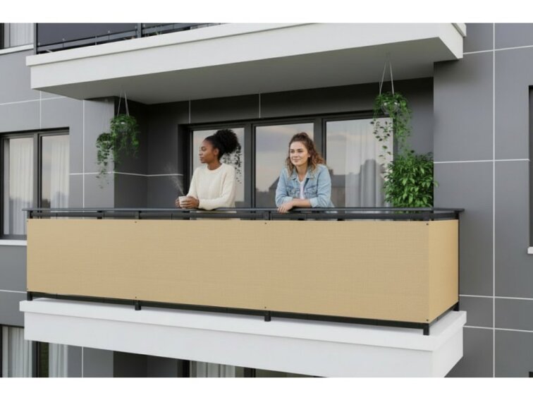 Balkonová zástěna OSLO béžová, výška 80 cm, šířka různé rozměry MyBestHome