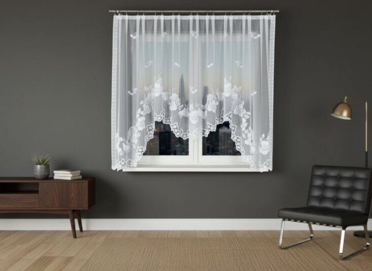 Dekorační krátká vzorovaná záclona na žabky PENELOPE 400x160 cm MyBestHome