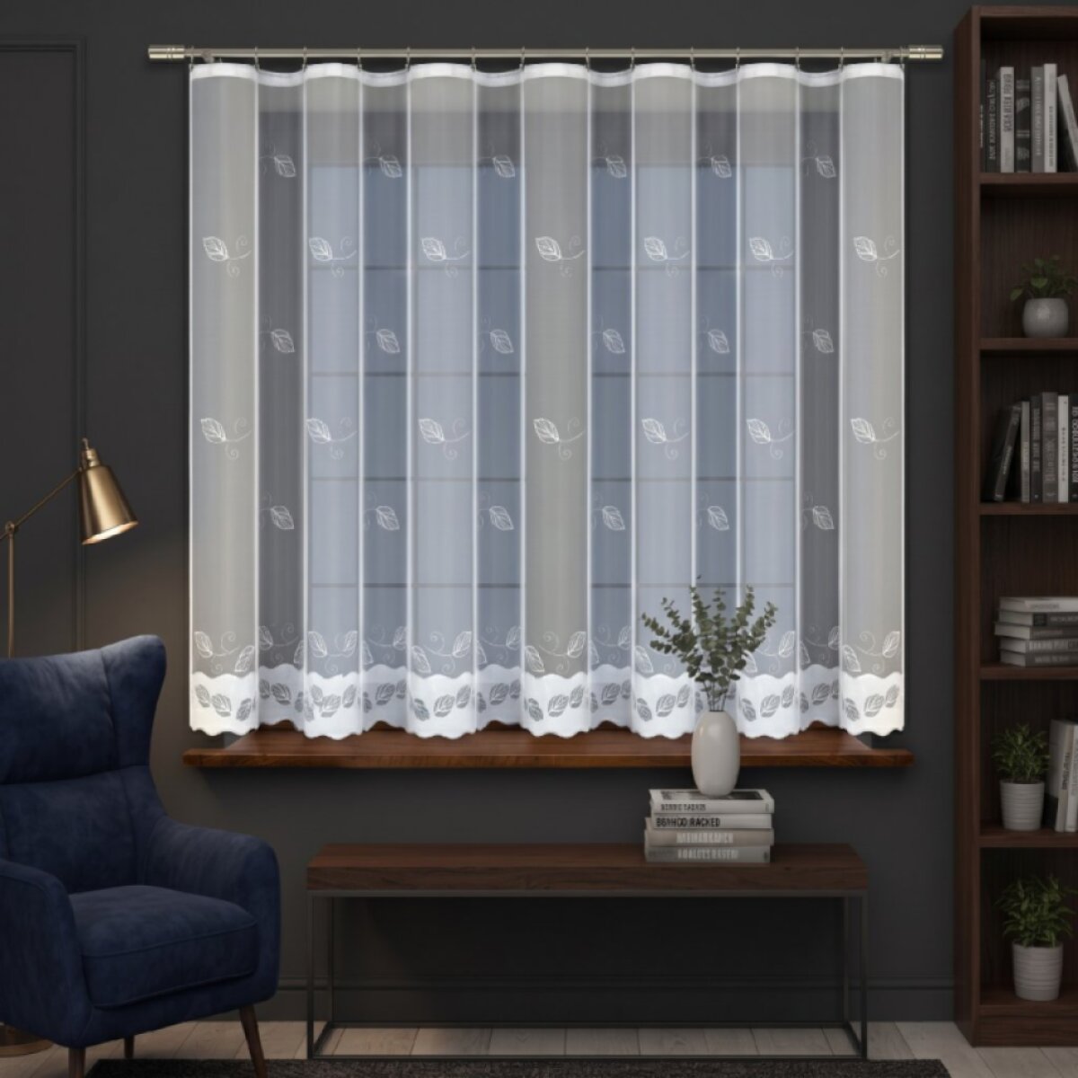 Dekorační žakárová záclona s řasící páskou HELLEN 140 bílá 300x140 cm MyBestHome