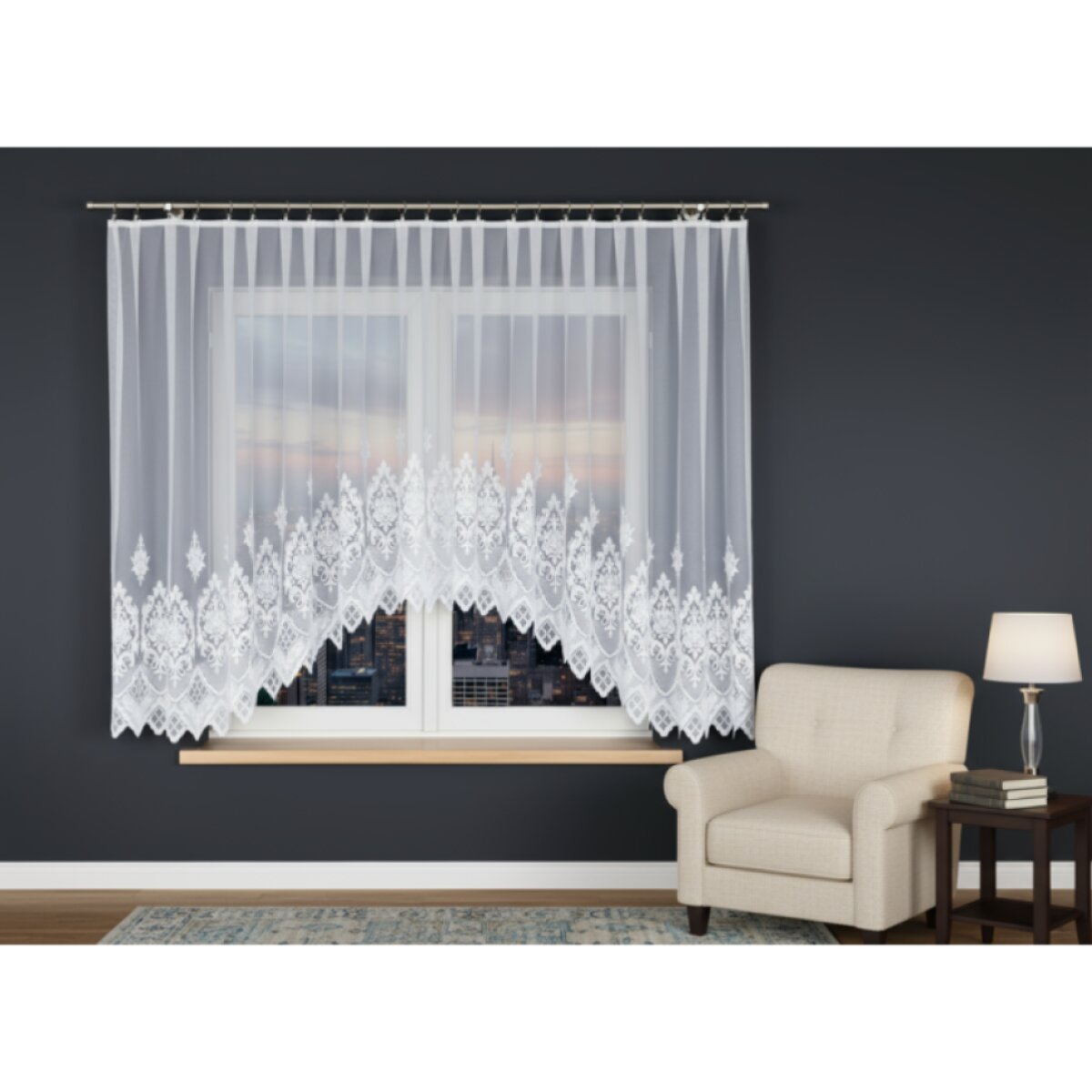 Dekorační krátká vzorovaná záclona na žabky LUDMILA 400x160 cm MyBestHome