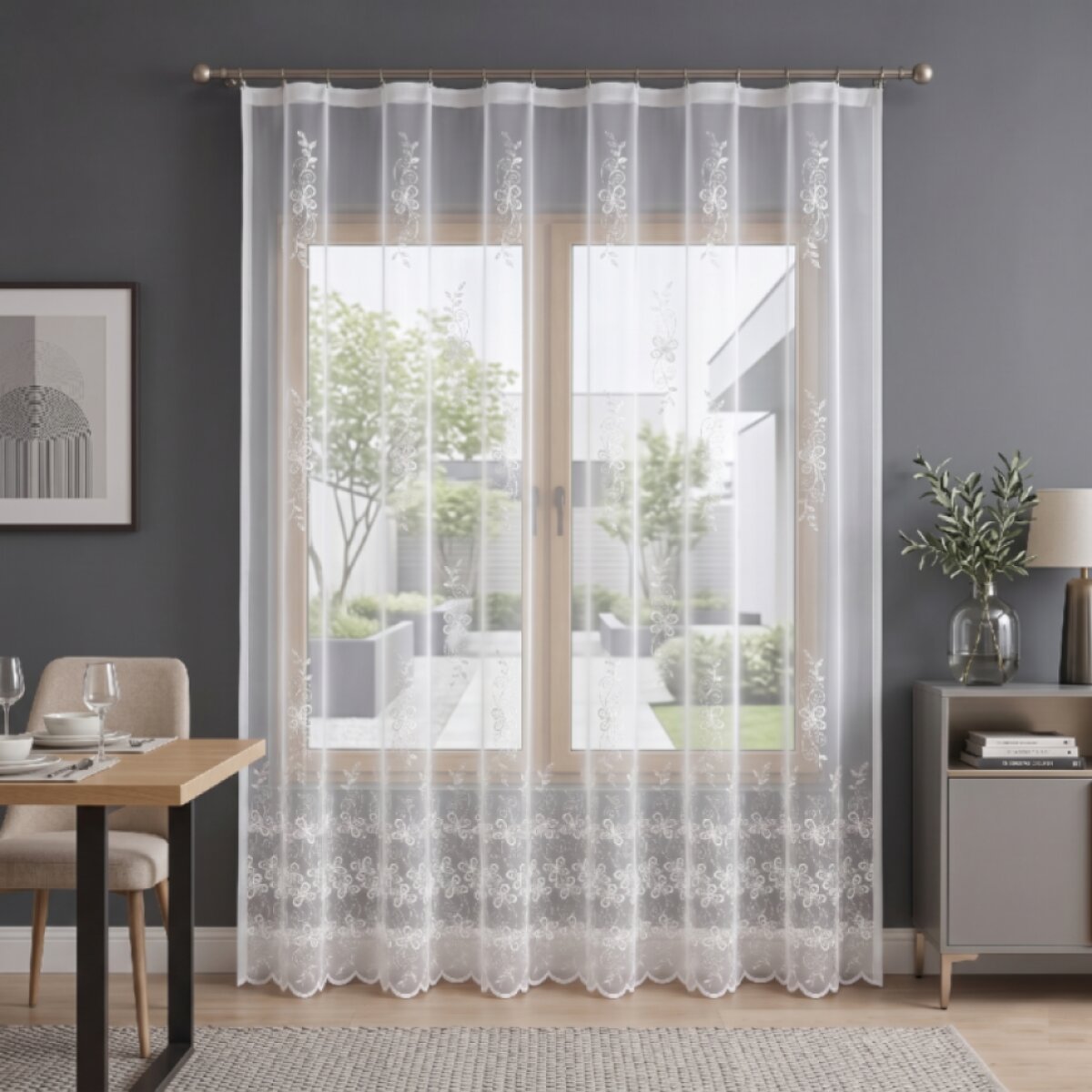 Dekorační žakárová záclona s řasící páskou DEBORA 250 bílá 200x250 cm MyBestHome