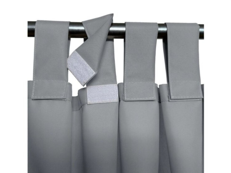 Venkovní zahradní závěs s poutky na suchý zip LISBOA šedá 05 různé rozměry Mybesthome