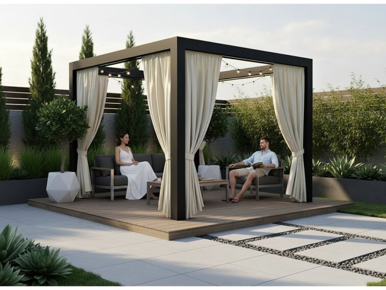 Venkovní zahradní závěs s tunýlkem BOGOTA krémová 06 různé rozměry MyBestHome