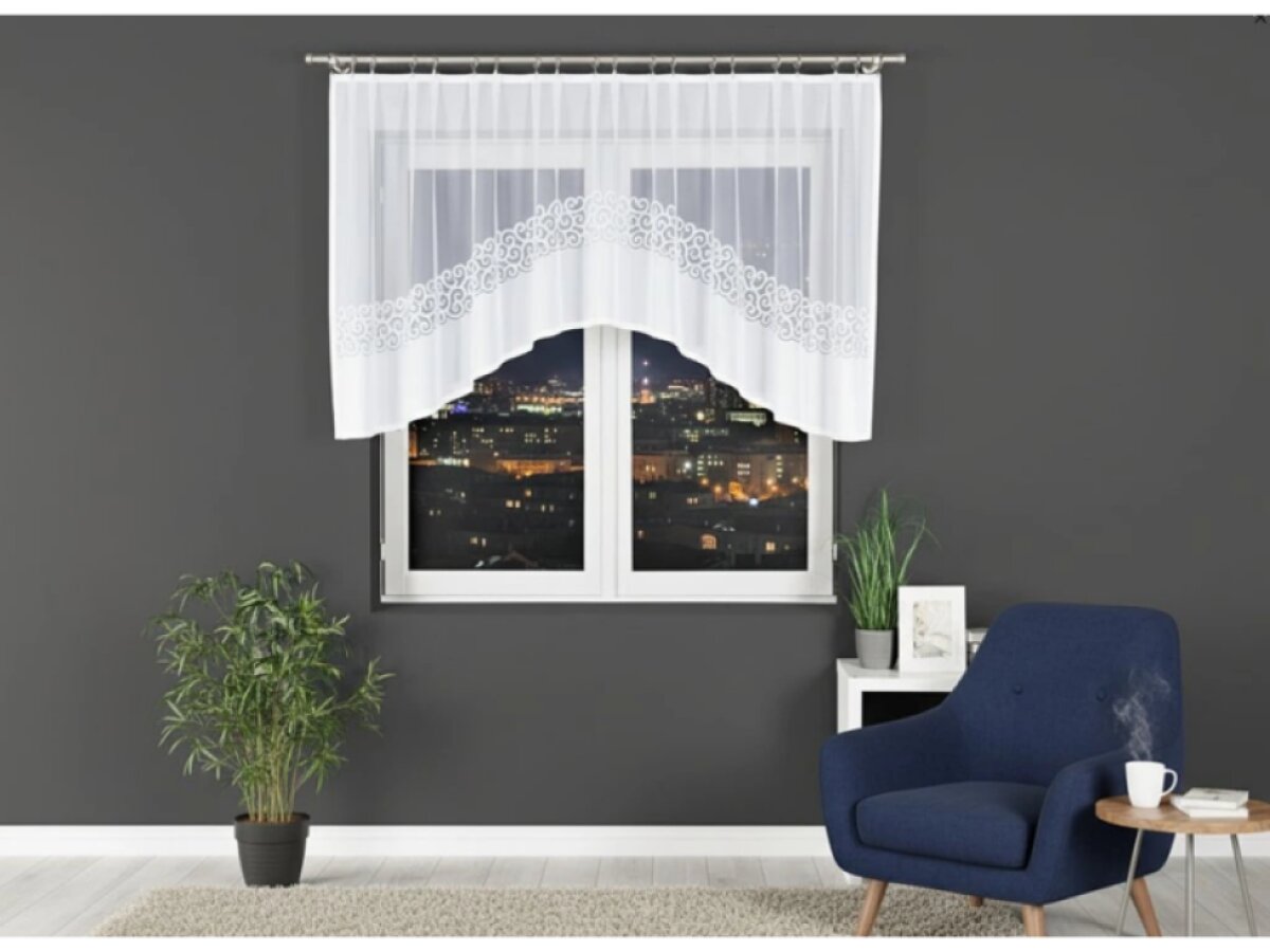 Dekorační oblouková krátká záclona na žabky DANIELA 110 bílá 300x110 cm MyBestHome