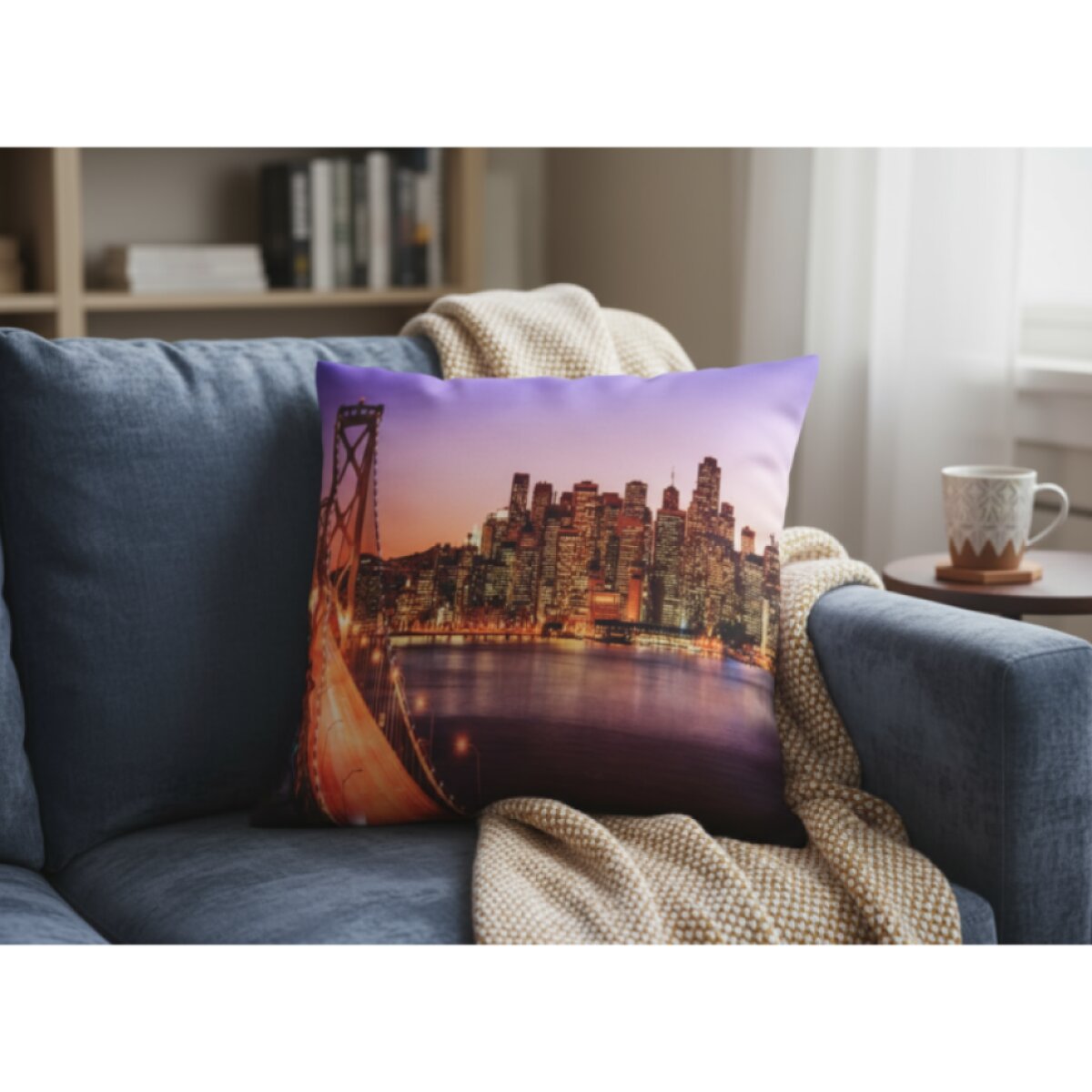 Povlak na polštář GOLDEN BRIDGE 40x40 cm motiv newyorského mostu MyBestHome