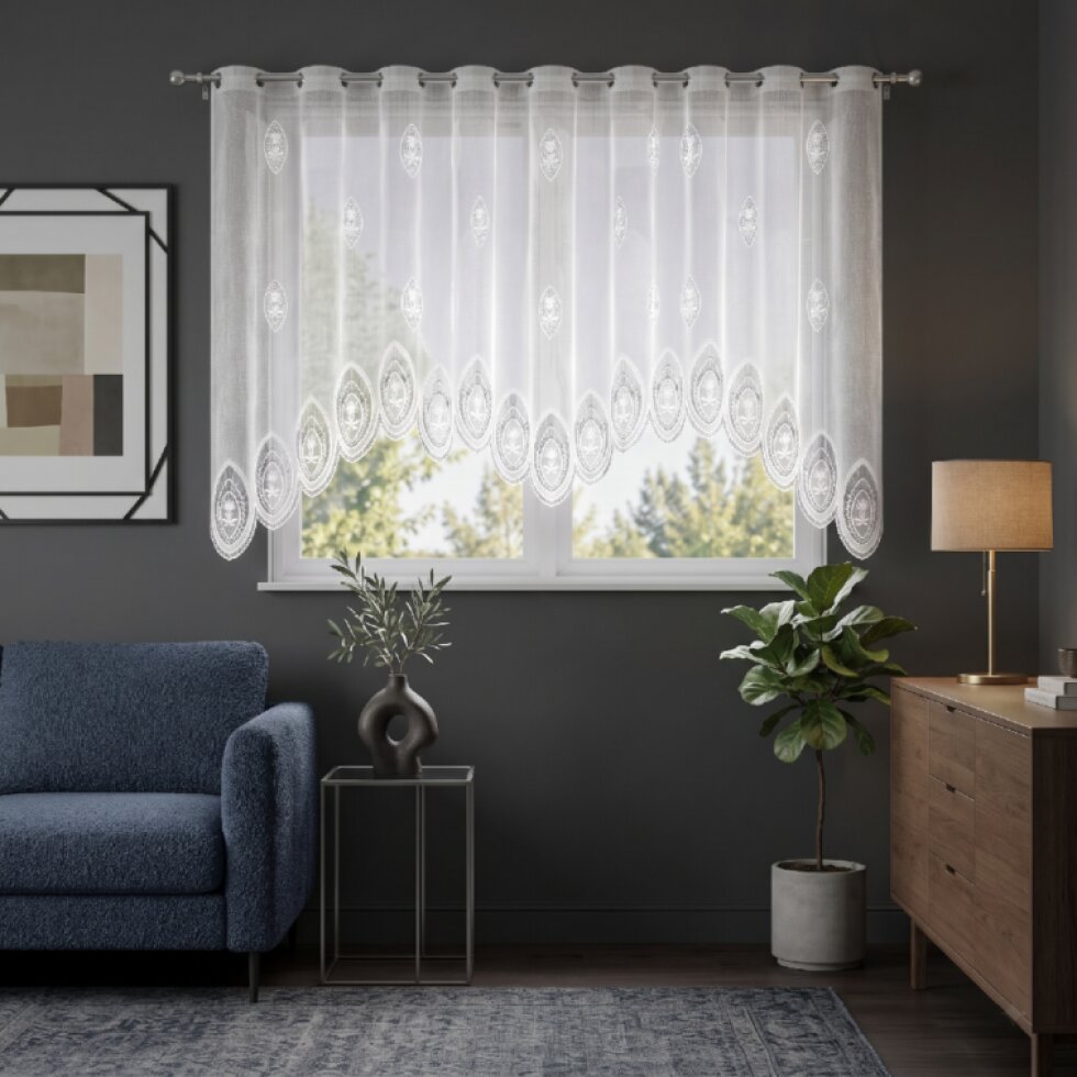 Dekorační žakárová záclona s řasící páskou VANESSA 125 bílá 300x125 cm MyBestHome