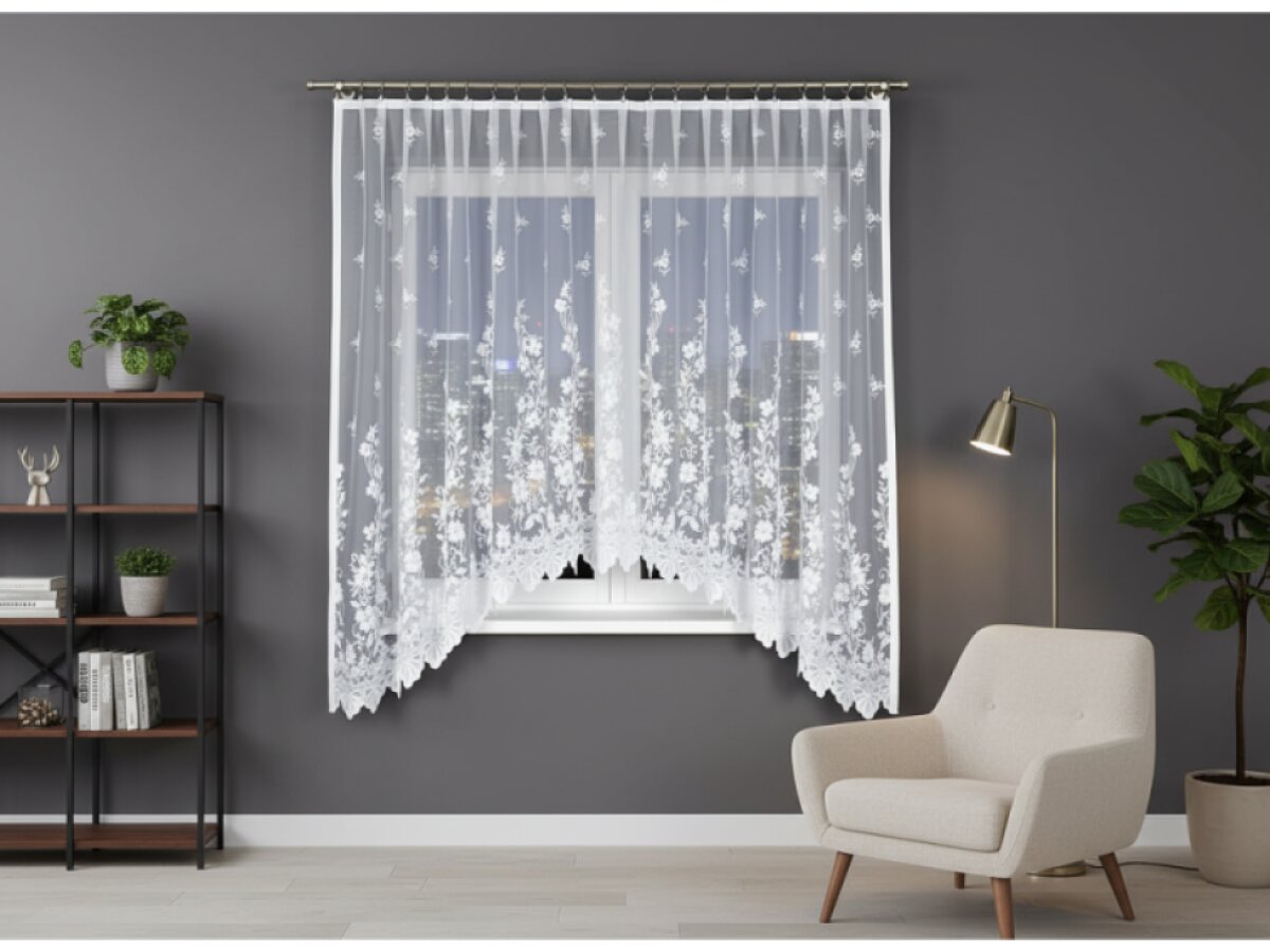 Dekorační oblouková dlouhá záclona na žabky LUDWIKA 180 bílá 300x180 cm MyBestHome