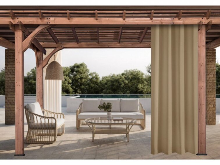 Venkovní zahradní závěs s tunýlkem JAMAICA color 21 béžová, různé rozměry MyBestHome