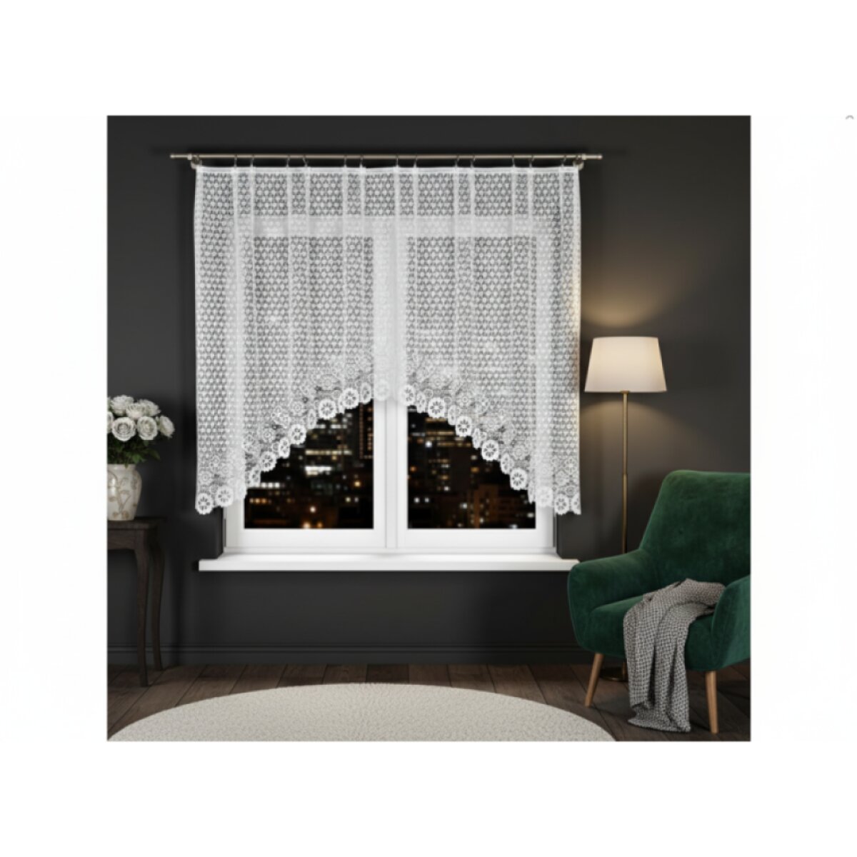 Dekorační oblouková krátká záclona na žabky FAUSTYNA 140 bílá 250x140 cm MyBestHome