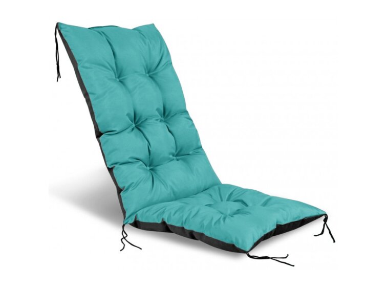 Zahradní prošívaný podsedák na židli s opěrkou 50x50x80 cm CALLUM color 51 tyrkysová Mybesthome