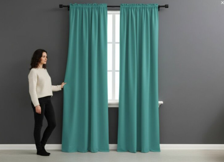 Zatemňovací závěs s řasící páskou "BLACKOUT" VIGO 135x250 cm, tyrkysová, (cena za 1 kus) MyBestHome