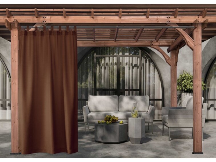 Venkovní zahradní závěs s poutky SANTIAGO color 22 hnědá, různé rozměry MyBestHome