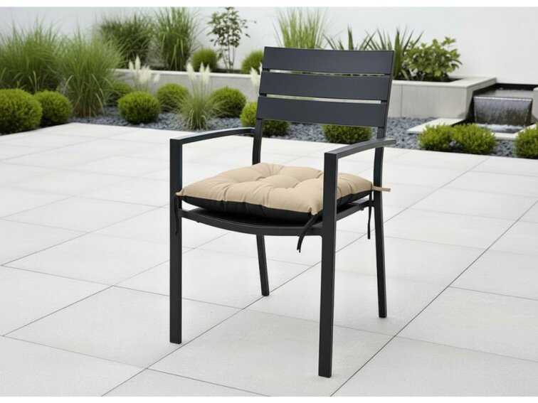 Zahradní prošívaný podsedák na židli JACOB color 17 světle béžová 45x45 cm Mybesthome