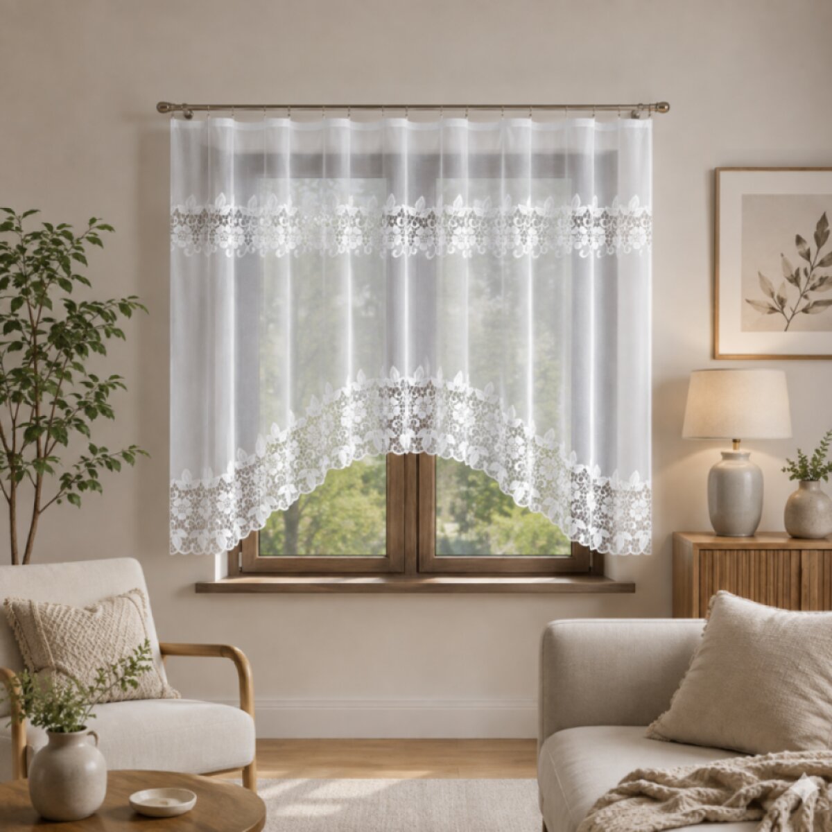 Dekorační žakárová záclona s řasící páskou MARTHA 150 bílá 300x150 cm MyBestHome