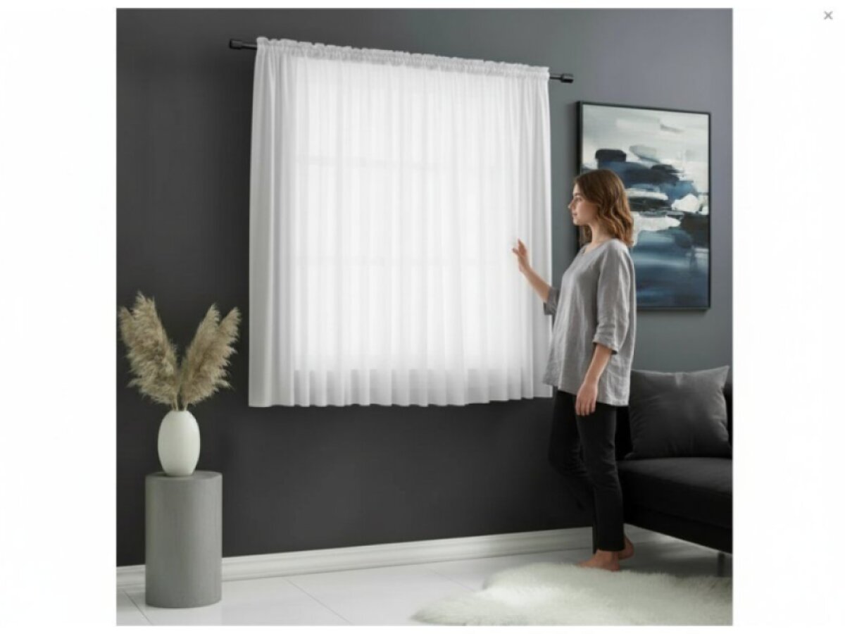 Dekorační krátká voálová záclona s řasící páskou JULIA bílá 300x160 cm MyBestHome