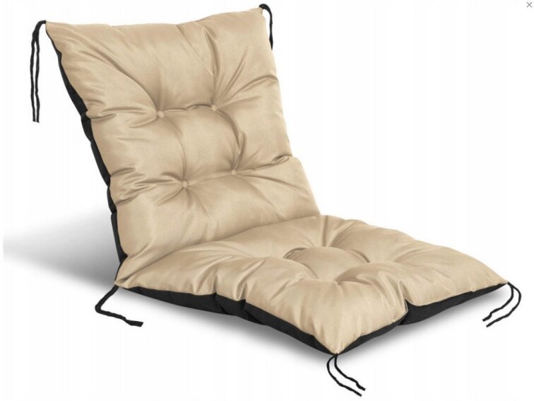 Zahradní prošívaný podsedák na židli s opěrkou OSCAR 50x50x50 cm color 17 světle béžová Mybesthome