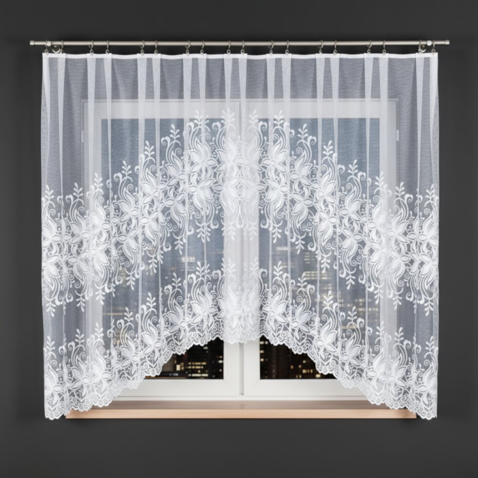 Dekorační oblouková krátká záclona na žabky JOANNA 330x160 cm MyBestHome
