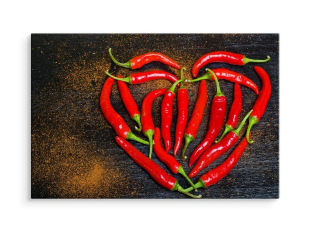 Moderní obraz na plátně do kuchyně Srdce Vyrobené Z Chilli
