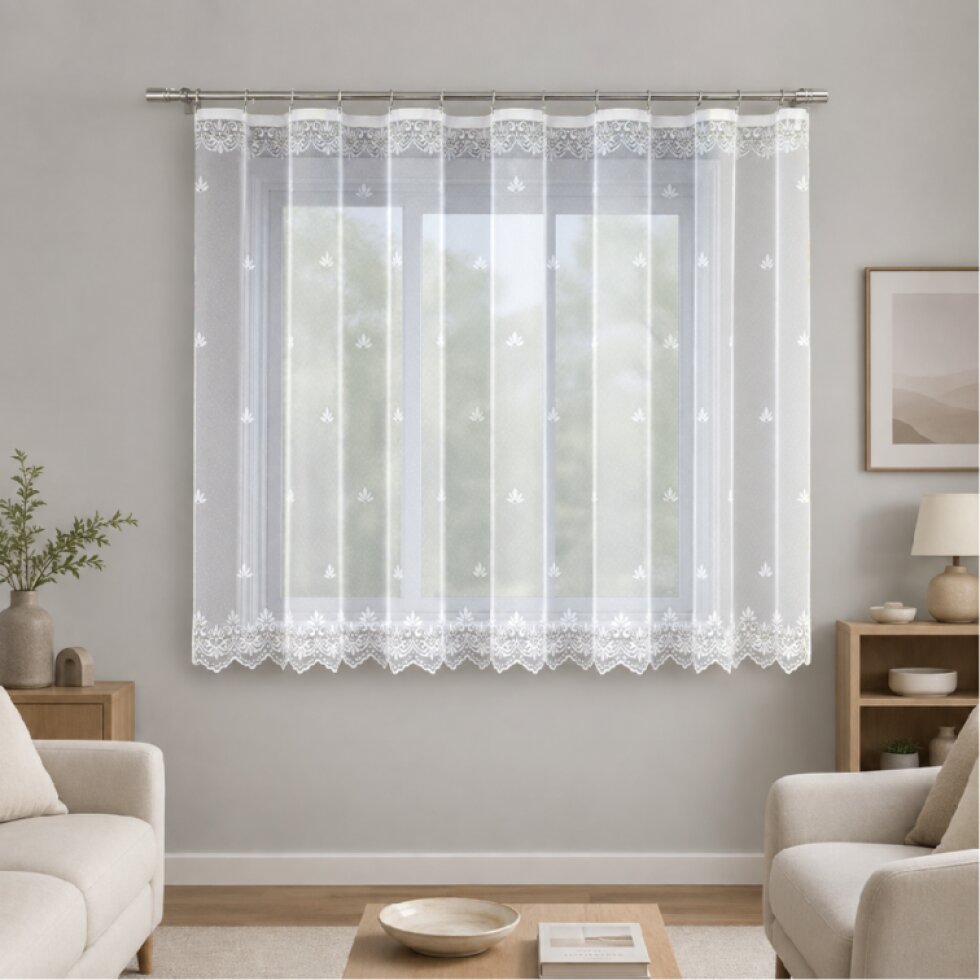 Dekorační žakárová záclona s řasící páskou KARELA bílá 300x100 cm MyBestHome