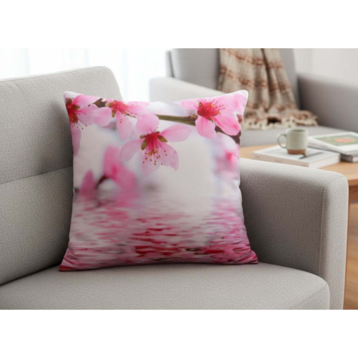Povlak na polštář RŮŽOVÁ JABLOŇ 40x40 cm rozkvetlá jabloň MyBestHome