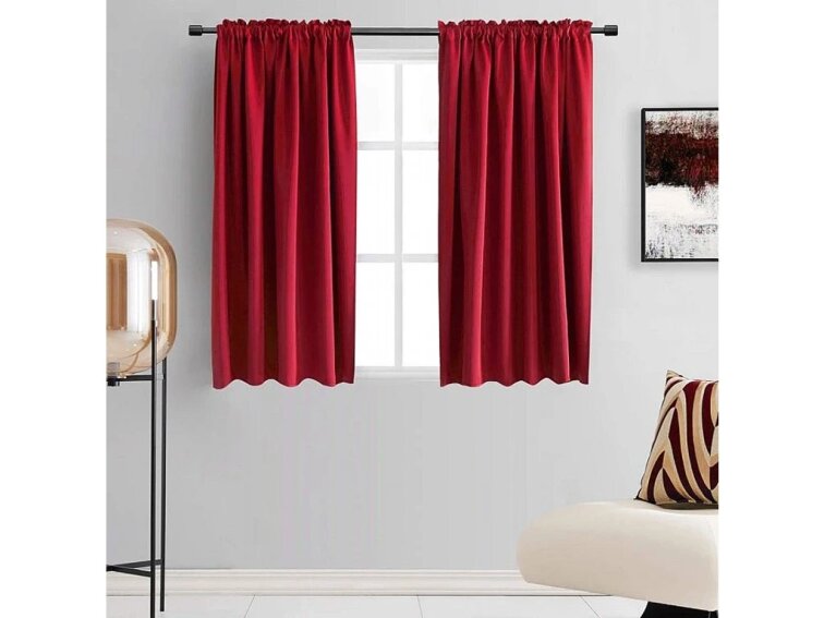 Zatemňovací závěs s řasící páskou "BLACKOUT" 135x160 cm CAIRO červená (cena za 1 kus) MyBestHome