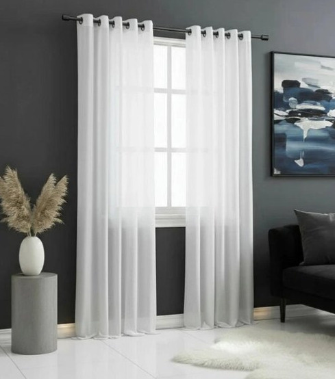 Dekorační dlouhá voálová záclona s kroužky EDEN bílá 145x260 cm MyBestHome 1+1 zdarma